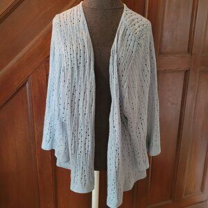 Lane Bryant Womens Open Front Knit Cardigan 18/20 Light Blue Acrylic